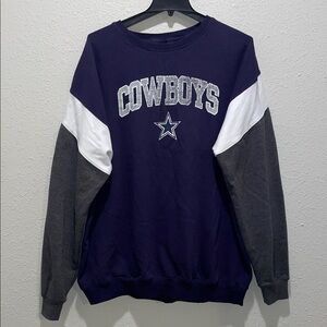 NFL Cowboys Navy and Gray Crewneck Sweater
